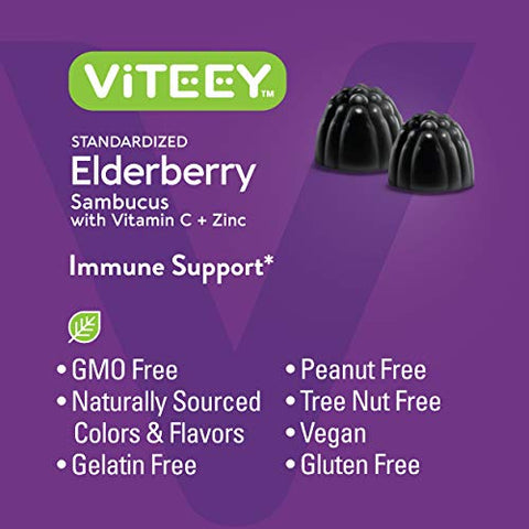 Viteey - Gomas de Sabugueiro Sambucus para Adultos – Fortaleça sua Imunidade – 60 g