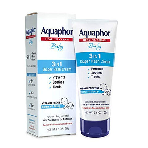 Pomada para Assaduras de Bebê, Alívio 3 em 1 para Assaduras, Tubo de 100g - Aquaphor