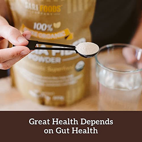Sari Foods Co - Pó de Fibra de Acácia Orgânica (850g): Superfood Prebiótico Natural à Base de Plantas para Saúde Intestinal