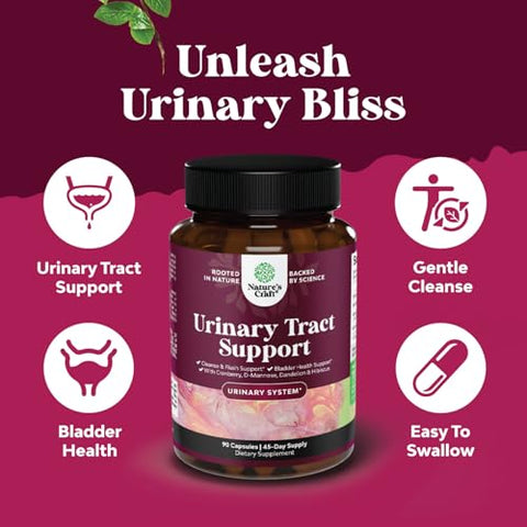 Natures Craft - Cápsulas de D-Manose para Saúde do Trato Urinário – Alta Potência D-Manose com Pó de Suco de Cranberry