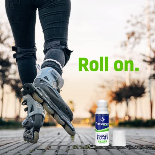 Relief Roll-On para Cãibras Musculares – Alívio Rápido de Espasmos Musculares e Dor nas Pernas com Sulfato de Magnésio – 75 ml – 1 Unidade - Theraworx