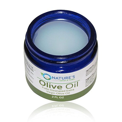 Nature's Salves and Soaps - Salves e Sabonetes Naturais de Azeite de Oliva Extra Virgem 100% Orgânico, Ozonizado, Holístico, Homeopático – 60ml – Frasco de Vidro