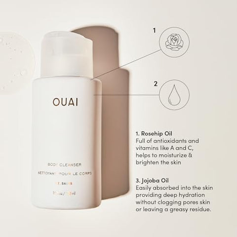 Body Cleanser St. Barts – Sabonete Líquido Corporal com Óleo de Jojoba e Óleo de Rosa Mosqueta para Hidratar, Nutrir, Equilibrar e Suavizar a Pele – Livre de Parabenos, Ftalatos e Sulfatos – Cuidados com a Pele - OUAI