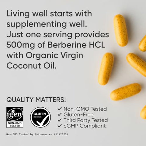 Suplemento Sports Research Berberine® com Óleo de Coco Orgânico – Herbal