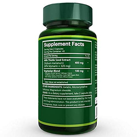 Na'trition - Extrato de Semente de Cardo Mariano Na’trition 400mg, 90 Cápsulas Vegetais Fáceis de Engolir por Frasco, Suprimento de 2 Meses