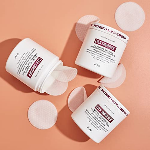 Pads de Peeling de Rosto com Ácido Glicólico e Retinol | Para Textura e Tom Desigual, 60 un - Peter Thomas Roth