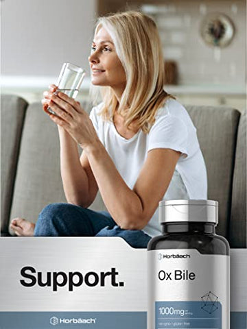 Ox Bile 1000 mg 100 Cápsulas | Suplemento Enzimático Digestivo | Não-OGM | Horbäach Ox Bile 1000 mg 100 Cápsulas | Enzimas Digestivas | Não-OGM - Horbäach