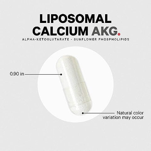 Liposomal Calcium AKG – Cálcio Alfa-Cetoglutarato – 2 Meses de Fornecimento – Entrega Lipossomal – 1 Cápsula por Porção – Não-OGM, Sem Glúten – Comprimidos de Cálcio AKG - Codeage