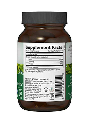 Neem – Suplemento Herbal para Pele e Imunidade – 60 cápsulas - ORGANIC INDIA