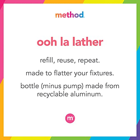 Recarga de Sabonete Líquido em Gel Method Premium, Lavanda Violeta, Frasco Reciclável, Fórmula Biodegradável, 1000 ml (Pacote com 4 unidades)