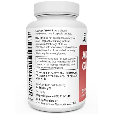 Dr. Berg Nutritionals - Dr. Berg Adrenal Glandular – Fórmula de Equilíbrio Hormonal que Suporta a Função Adrenal Saudável – Suplemento de Suporte Adrenal – 60 Cápsulas