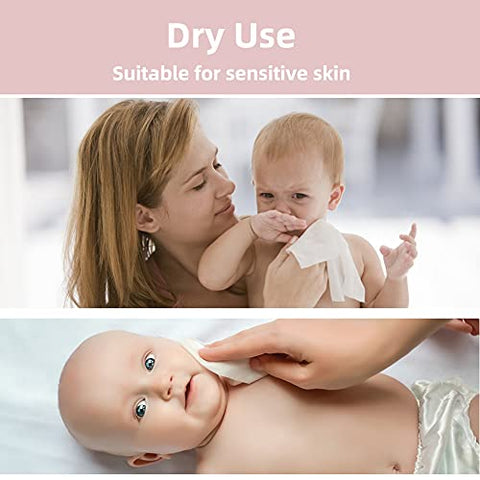 COTTONCARE - Toalhas Umedecidas Baby Dry, 100% Algodão, Lenços de Algodão Umedecidos, Pele Sensível do Bebê, Cuidado com a Pele do Bebê, 6 Pacotes (600 Unidades) – Marca Baby Dry