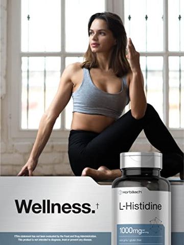 L-Histidine 1000mg 90 Cápsulas | Livre de Transgênicos e Glúten | Grau Farmacêutico - Horbäach