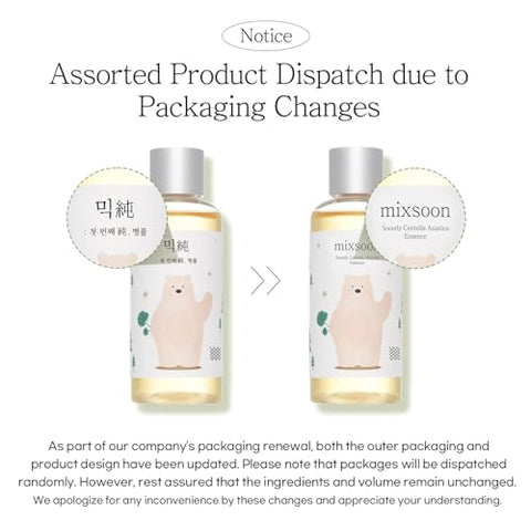 mixsoon - Essência Centella Asiática Soondy Mixsoon, Extrato de Cica, Calmante para Pele Sensível e Irritada, Cuidados com a Pele Coreanos, 100ml
