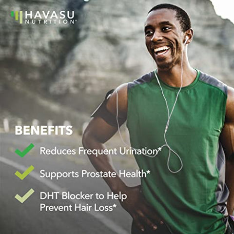 HAVASU NUTRITION - Suplemento Herbal Saw Palmetto para Dia e Noite | Apoia a Saúde da Próstata e Reduz Viagens ao Banheiro | Pacote de Suplementos Masculinos Definitivo | Mais de 3 Meses de Fornecimento