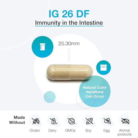 IG 26 DF – Suplemento de Imunoglobulina com IgY Max – Alternativa de Colostro Livre de Laticínios Derivada de Ovo Hiperimune – Equilíbrio de Citocinas - XYMOGEN
