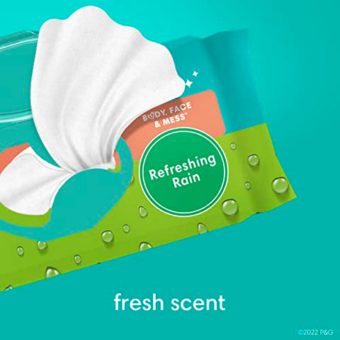 Lenços Umedecidos Multiuso, Chuva Refrescante, Corpo, Rosto – 80 Unidades - Pampers