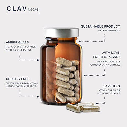 CLAV - Suplemento Orgânico de Suporte à Tireoide com Iodo de Algas Marinhas Orgânicas e Selênio de Extrato de Semente de Mostarda – 120 Cápsulas – Natural para Homens