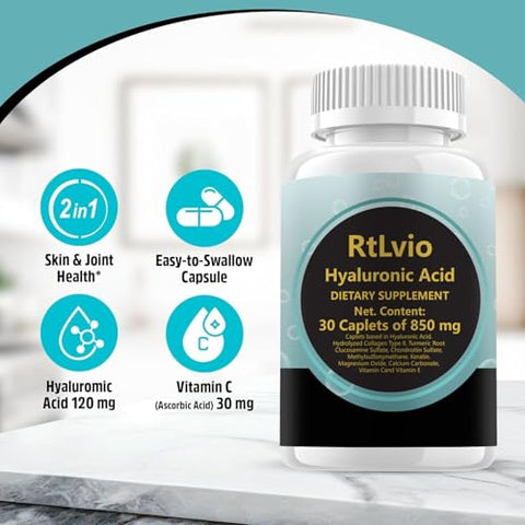 Generic - Novo Hyaluronic-Acid 30 Cápsulas 850 mg (Embalagem de 1) – Ácido Hialurônico de Alta Qualidade