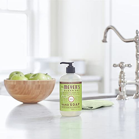 MRS. MEYER'S CLEAN DAY - Sabonete Líquido MRS. MEYER’S CLEAN DAY, Fórmula Biodegradável com Óleos Essenciais, Maçã, 375 ml – Pack com 3 unidades