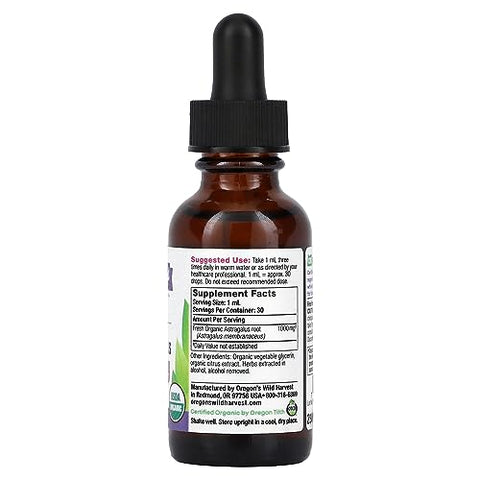 Oregon's Wild Harvest - Oregon’s Wild Harvest Astragalus Orgânico, 30 ml – Saúde e Bem-Estar