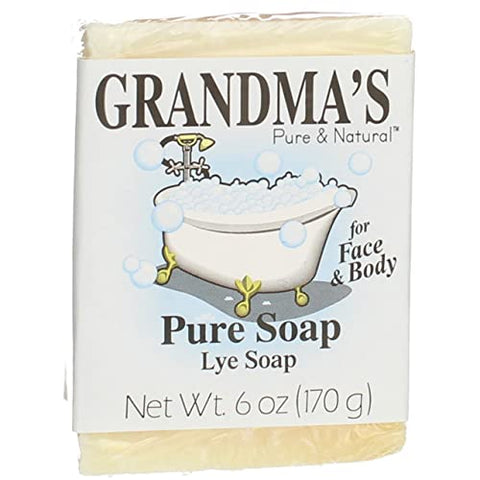 GRANDMA'S PURE & NATURAL - Sabonete em Barra de Lye Puro da Vovó – 170g Sem Fragrância para o Rosto