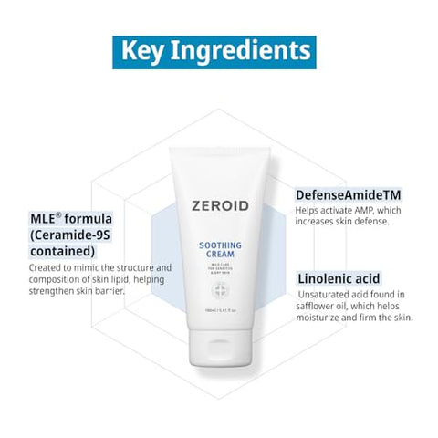 Creme Calmante Dermocosmético Coreano 80ml | Hidratante | Suavizante | 2.7 Fl Oz (80ml) - ZEROID