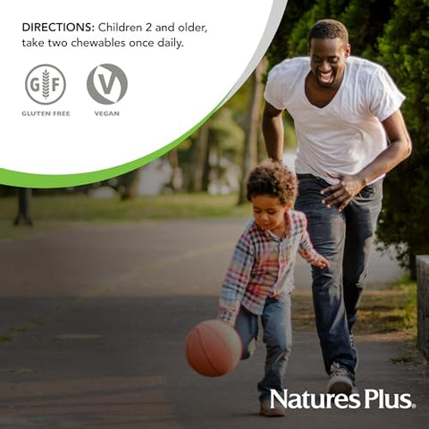 Natures Plus - NaturesPlus Animal Parade Gold – Multivitamínico Infantil Sabor Cereja e Laranja – 60 comprimidos – Marca NaturesPlus