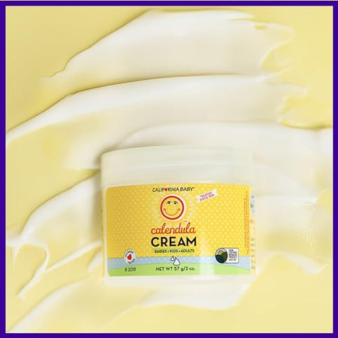 Creme de Calêndula | Creme Facial Ultra-Suavizante para Bebês | 100% à Base de Plantas | Calêndula Orgânica Aloe Vera | Fragrância de Lavanda | Loção para Pele Sensível do Bebê | Alergia - California Baby