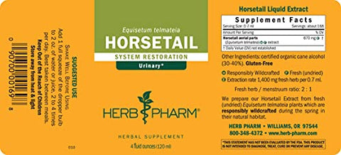 Extrato Líquido de Cavalinha para Suporte ao Sistema Urinário – 120 ml - Herb Pharm