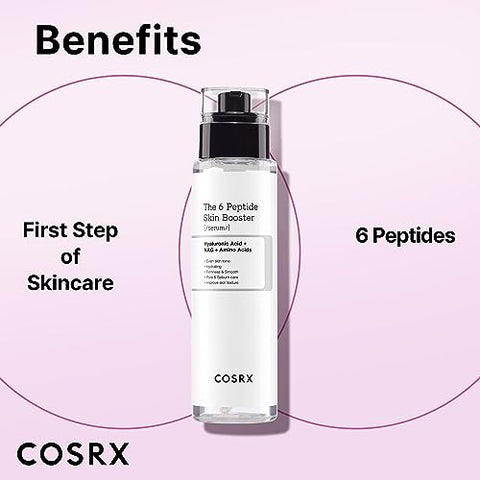 Booster Toner Serum Peptídeo Colágeno 6X 150mL, Essência Facial Renovadora da Pele, Niacinamida - COSRX