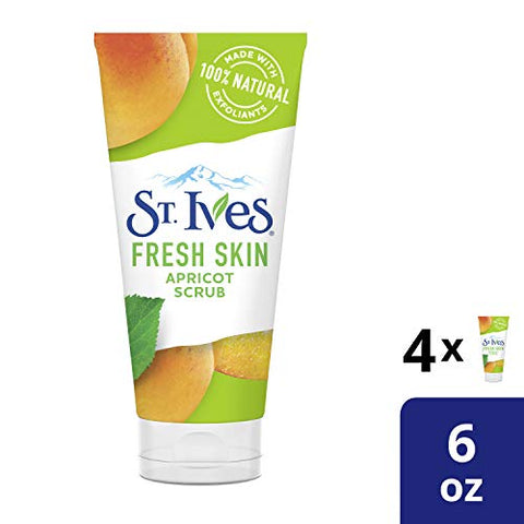 Fresh Skin Apricot Face Scrub 100% Natural Exfoliante Facial 6 oz, 4 Pack - St. Ives