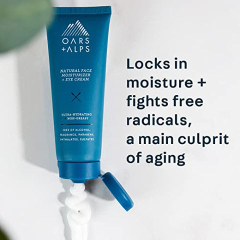 Oars + Alps - Oars Alps: Hidratante Facial e Creme para os Olhos, Nutre a Pele com Manteiga de Karité e Óleo de Jojoba, Anti-Envelhecimento, Vegano e Livre de Glúten