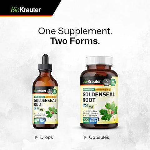 BIO KRAUTER - Extrato Líquido de Raiz de Hydrastis Canadensis – Tintura Vegana de Hydrastis – Suplemento de Erva Hydrastis – Extrato de Hydrastis Livre de Álcool – Gotas de Hydrastis Sem Açúcar – 118 ml