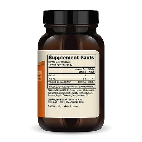 Vitamina C Lipossomal 1.000 mg por Porção, 30 Porções (60 Cápsulas), Suplemento Alimentar, Apoia a Saúde Imunológica, Não Transgênico, Certificado pela NSF - Dr. Mercola