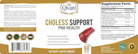 Qivaro - Choless Support Pro Health – Redutor de Colesterol 60 cápsulas 500mg