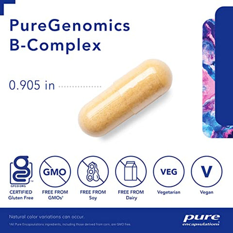 PureGenomics B-Complex – Suporte Amplo de Vitaminas do Complexo B para Expressão Genética, Função Celular e Produção Hormonal - Pure Encapsulations