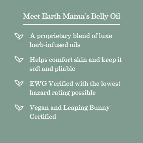 Óleo de Barriga Earth Mama para Pele Seca | Óleo Hidratante de Calêndula para Cuidados com a Pele, Estimula a Elasticidade Natural e Ajuda a Prevenir Estrias Durante a Gravidez e Pós-Parto, 4 ml