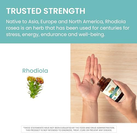Rhodiola: Energia, Redução do Estresse e Resistência ao Exercício – 250 mg, 60 Cápsulas Veganas, 1 Mês de Suprimento - Himalaya