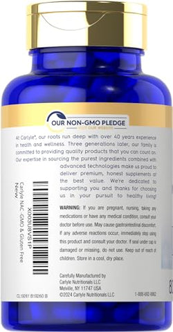 Suplemento Carlyle NAC N-Acetil Cisteína 1000mg 80 Cápsulas com Selênio