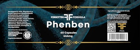 Forgotten Formula - Phenben 444 mg Cápsulas | Pureza >99%% | 60 un | Marca em Destaque