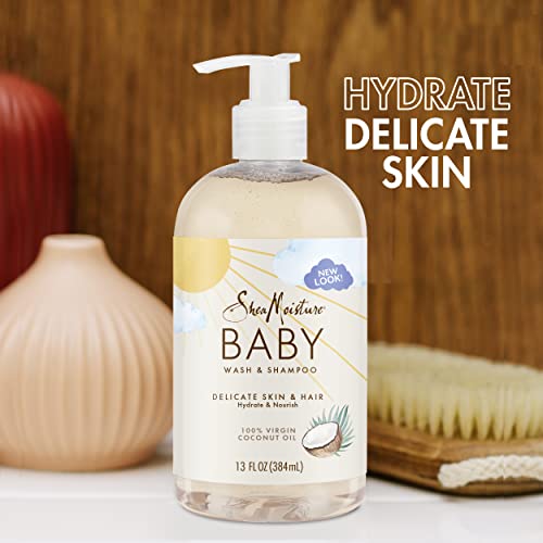 SheaMoisture - Shea Moisture Baby Essentials – Gel de Banho para Bebê com Óleo de Coco 100% Virgem – 200ml
