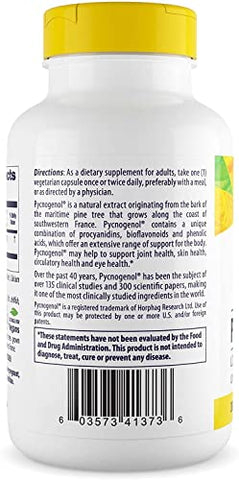 Pycnogenol 100 mg – Extrato Premium de Casca de Pinheiro Marítimo Francês para Saúde Cardíaca e Cuidados com a Pele – 100% Natural e Eficaz - Healthy Origins