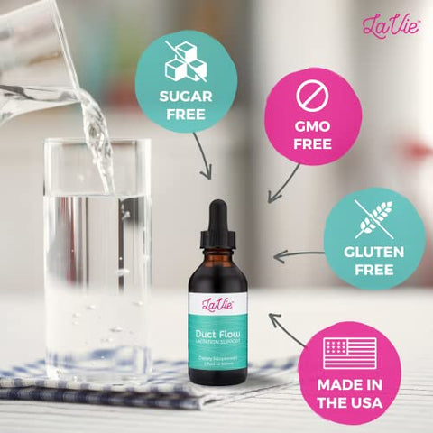 LaVie - Duct Flow – Suporte à Lactação: Alívio para Dutos de Leite Bloqueados, Suplemento Herbal para Apoio à Amamentação, Tintura para Alívio de Ingurgitamento Mamário e Dutos de Leite Bloqueados (60 ml)