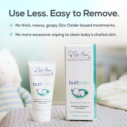 DR. MOM BUTT BALM - Pomada para Assaduras Ultra-Premium. Proteja seu bebê contra assaduras e garanta seu bem-estar