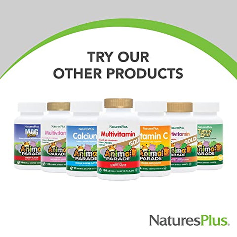 Animal Parade – Multivitamínico Infantil Mastigável – 90 Comprimidos em Formato de Animais – Sabores Naturais Sortidos – Vegetariano, Sem Glúten – 45 Porções - Natures Plus