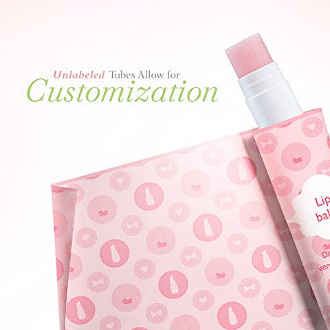 Belladonna - Lip Balm a Granel Sem Rótulo – 50 Pacotes de 10g – Feito nos EUA – Baunilha – Ingredientes Naturais – Vitamina E e Manteiga de Karité – Personalizado para Festas