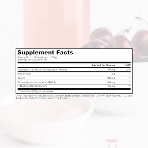 Pure Therapro Rx - Just Relax – 60 Porções de Cereja | Suporta: Humor Relaxado, Pressão Arterial Saudável, Bem-Estar Emocional, Equilíbrio Hormonal* | Myo-inositol; Di-Malato de Magnésio, GABA, Taurina | Marca: Just Relax