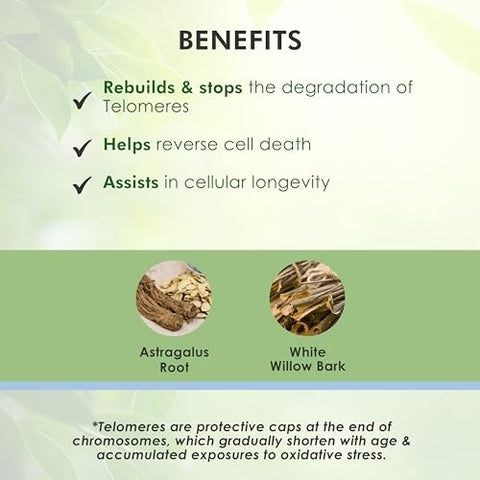 Intelligent Remedies - Suplemento de Telômeros – Extratos Herbais da Raiz de Astragalus